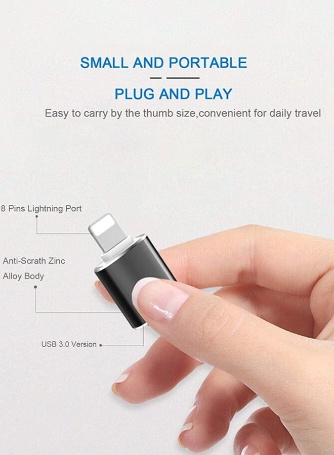 GUDOO Lightning Male to USB3.0 Female Adapter OTG Cable Portable USB Camera Adapter OTG Data Sync Cable for with iPhon iPd USB Flash Drive Card Reader Camera Mouse MIDI Keyboard  - Image 2