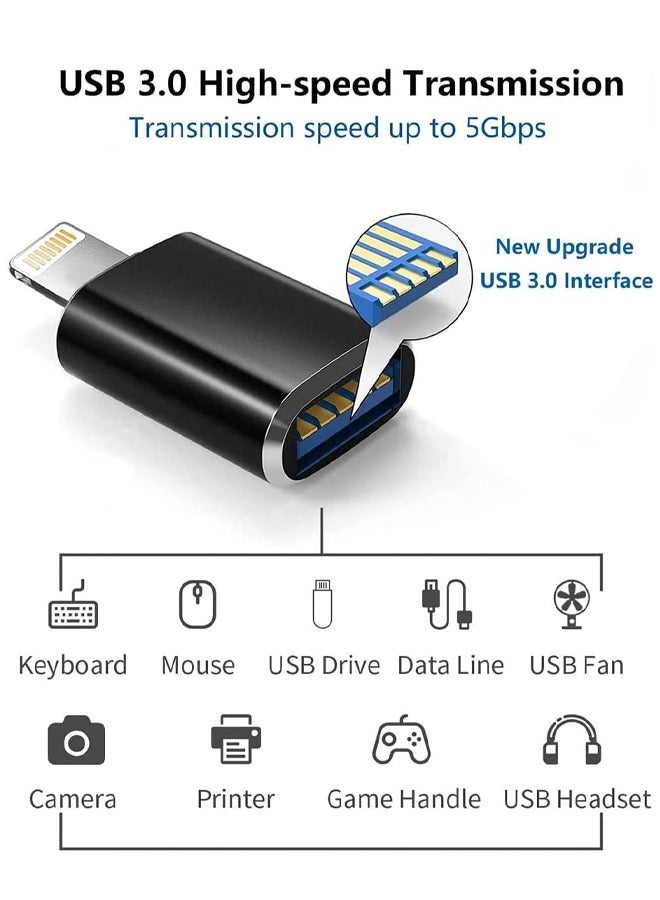 GUDOO Lightning Male to USB3.0 Female Adapter OTG Cable Portable USB Camera Adapter OTG Data Sync Cable for with iPhon iPd USB Flash Drive Card Reader Camera Mouse MIDI Keyboard  - Image 5