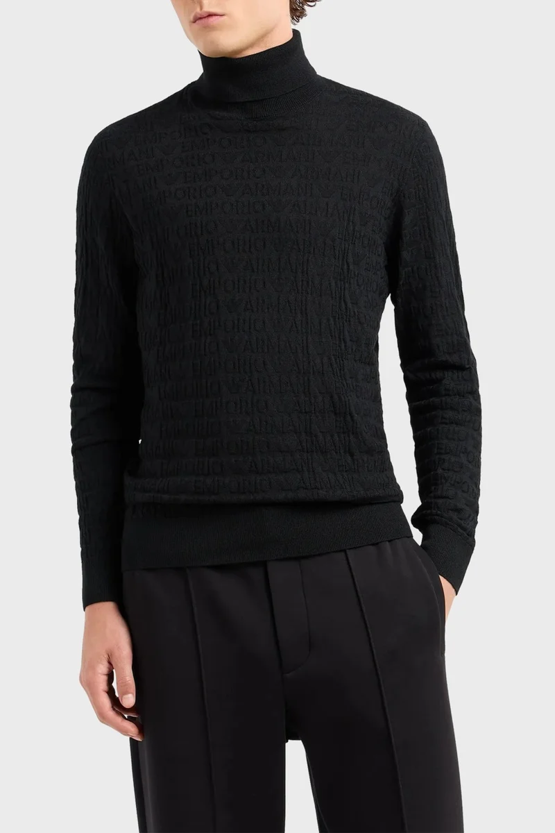 EMPORIO ARMANI 100% Wool Turtleneck Sweater Men's Sweater 6D1MXJ 1mjmz 0999