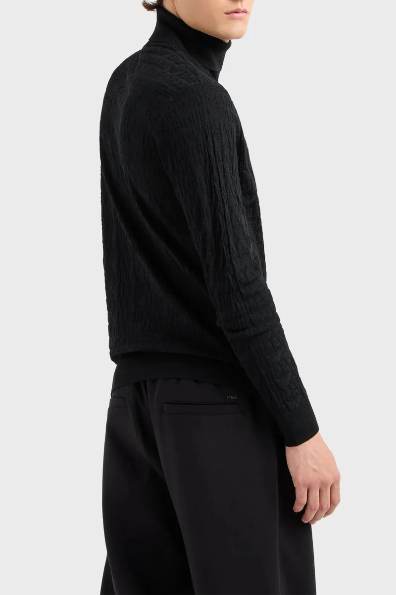EMPORIO ARMANI 100% Wool Turtleneck Sweater Men's Sweater 6D1MXJ 1mjmz 0999