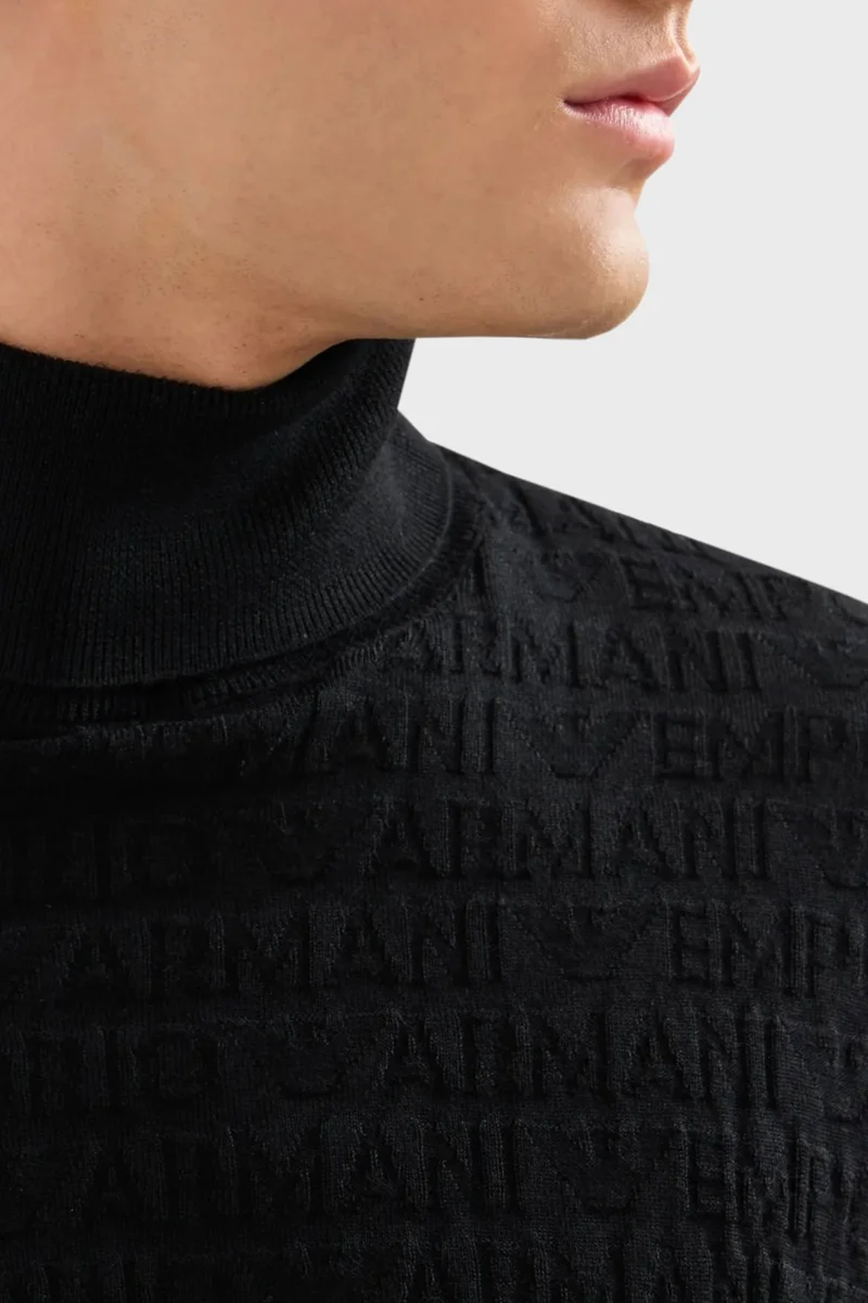 EMPORIO ARMANI 100% Wool Turtleneck Sweater Men's Sweater 6D1MXJ 1mjmz 0999