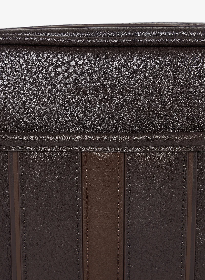 Ted Baker BRN-CHOC Keilab Stripe Toiletry Bag for Men | Best Price UAE