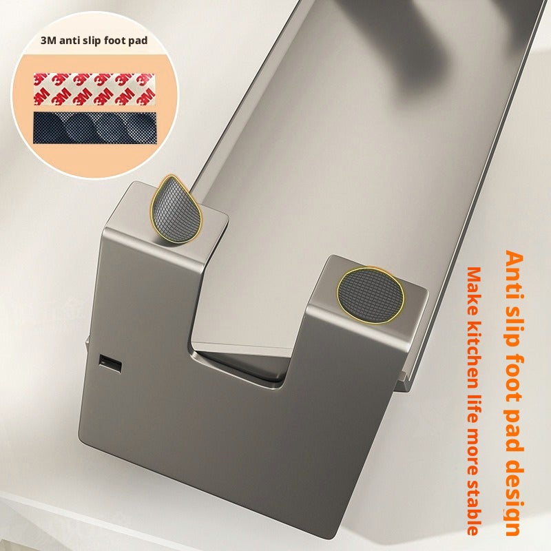 Carbon Steel Dish Drying Rack No-Drill for Kitchen - Image 4