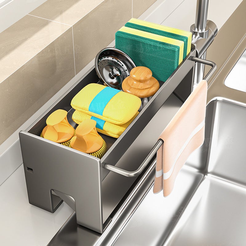 Carbon Steel Dish Drying Rack No-Drill for Kitchen - Image 1