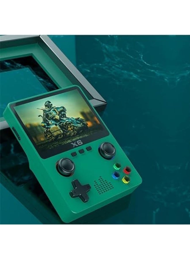 نانو كلاسيك وحدة التحكم المحمولة X6 – شاشة IPS بحجم 3.5 بوصة، 10,000 لعبة قديمة مدمجة، ذاكرة تخزين بسعة 32 جيجابايت، عصاتا تحكم مزدوجتان، مكبرات صوت ستريو ودعم بطاقة TF - Image 2