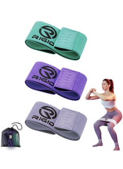 RIGID FITNESS Anti-Slip Hips bands for Women and Men, Exercises bands for Hips and Legs - Glutes bands for women – 3 Resistance Levels booty bands resistance for glutes and legs workout - Loops Bands  - Image 1