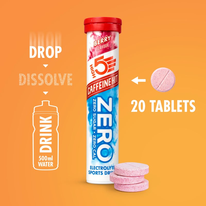 High5 ZERO Caffeine Hit ElectrolyteTablet - Hydration Tablets Enhanced with Vitamin C - 0 Calories & Sugar Free - Boost Hydration, Performance & Wellness - Berry, 20 Tablets (20x, Pack of 1) - Image 3