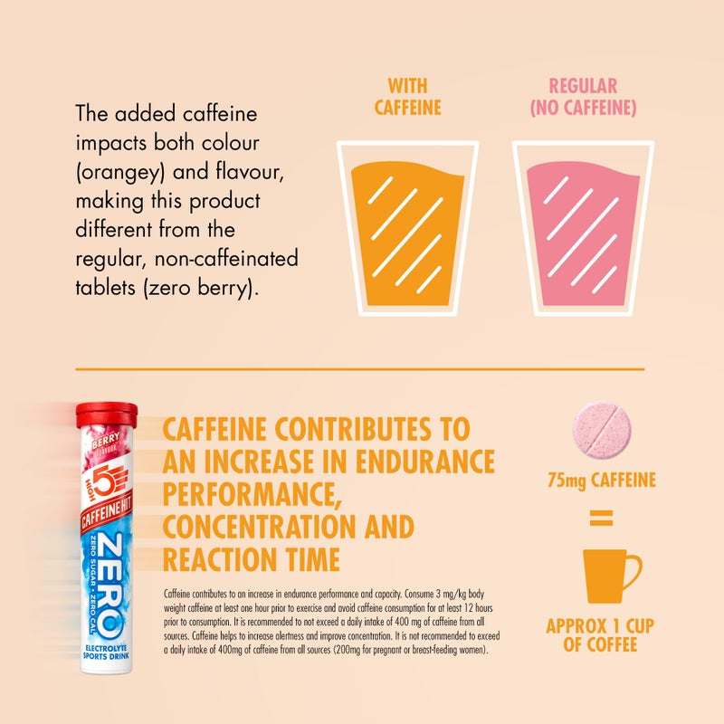 High5 ZERO Caffeine Hit ElectrolyteTablet - Hydration Tablets Enhanced with Vitamin C - 0 Calories & Sugar Free - Boost Hydration, Performance & Wellness - Berry, 20 Tablets (20x, Pack of 1) - Image 5