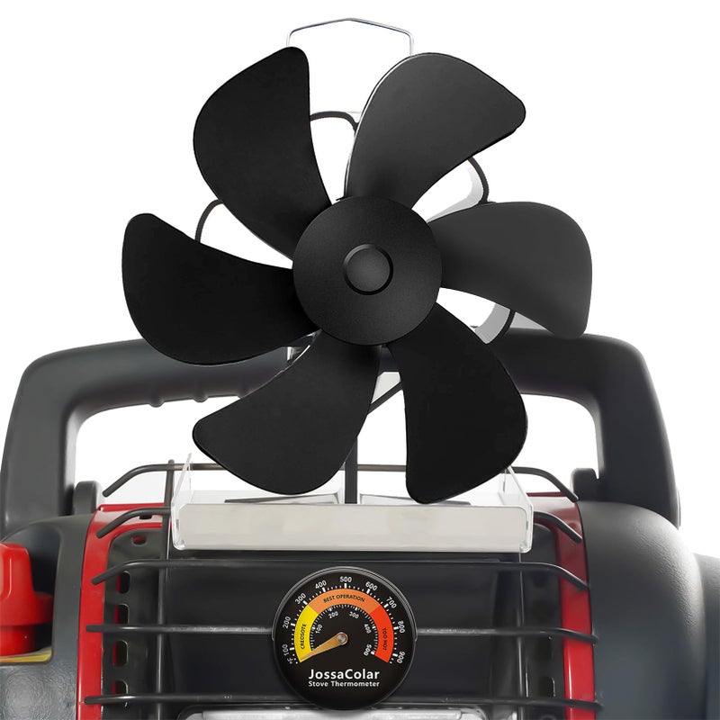 Jossacolar Wood Stove Fan For Propane Heater  Heat Powered Fireplace Fan Thermoelectric Thermal Fan With Bracket Being Fixed On Propane Heater  Camping/Picnics/Indoor Use - Image 1