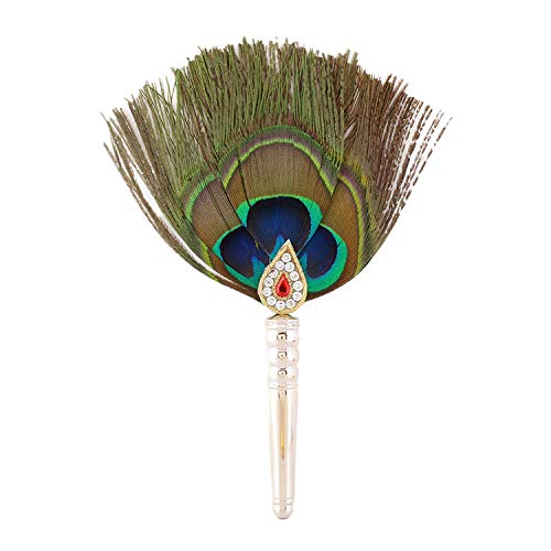 Osasbazaar Pure Silver Mor Pankh Peacock Feather for Puja, Temple at Home- 99% Pure - Purity Certified, Silver Color, Pack of 1 - Image 1