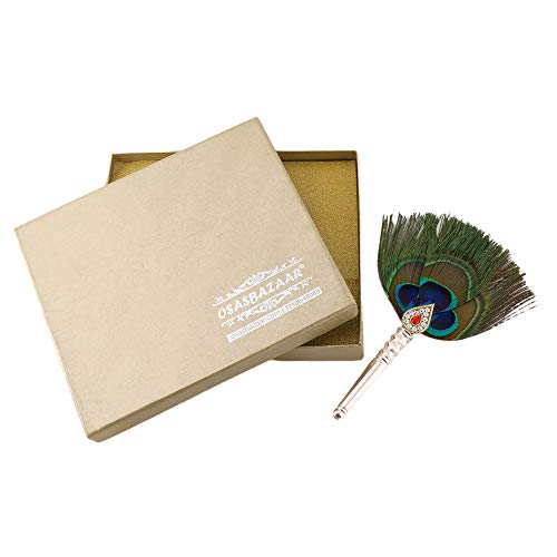 Osasbazaar Pure Silver Mor Pankh Peacock Feather for Puja, Temple at Home- 99% Pure - Purity Certified, Silver Color, Pack of 1 - Image 4