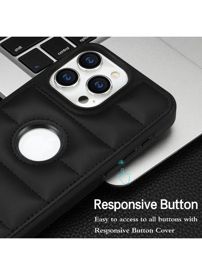 S-TOP Case For iPhone 13 Pro Piano Key Hollow Cutout PU Phone Case - Image 3