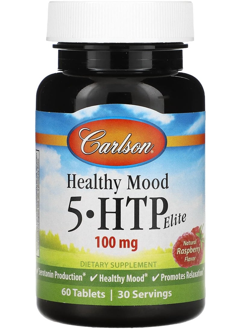 مزاج صحي، 5-HTP النخبة، توت طبيعي، 100 ملغ، 60 قرص (50 ملغ لكل قرص)