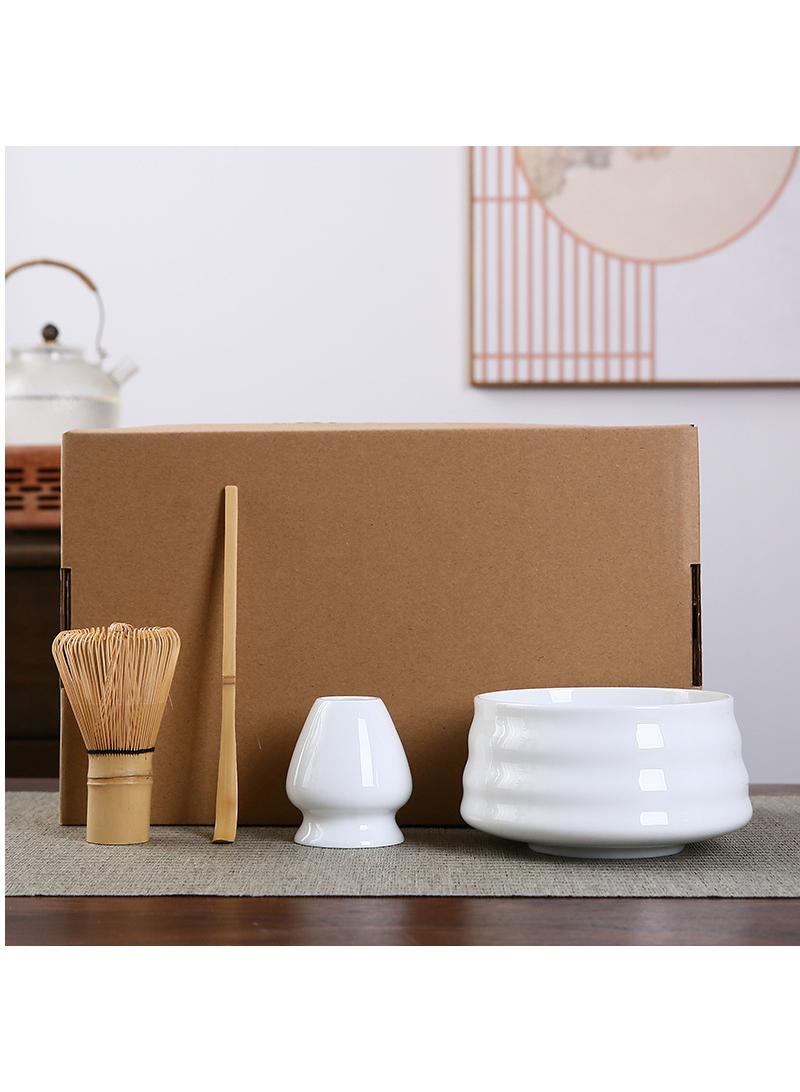 Bluejw Arabest 4 Pcs Matcha Whisk Set, Matcha Whisk and Bowl Kit, Japanese Matcha Tool Set, Home Matcha Whisk with Traditional Scoop and Ceramic Bowl, Perfect Set to Prepare Traditional Matcha - Image 1