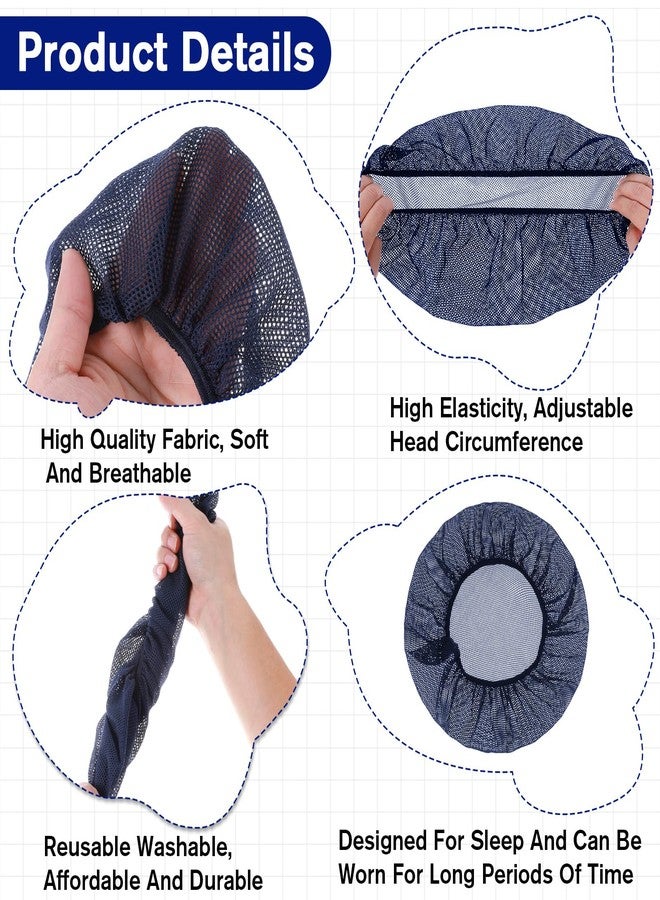 Jeffdad شبكة شعر جيفداد للنوم، 6 قطع، شبكة شعر قابلة لإعادة الاستخدام للنوم، شبكة شعر للشعر المجعد، قبعات نوم للنساء - Image 4