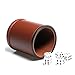 RERIVER Leather Dice Cup Set Felt Lining Quiet Shaker with 5 Dot Dices for Farkle Yahtzee GamesBrown - Image 3