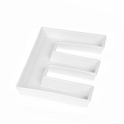 Coffeezone Small Porcelain Candy Dishes  Nuts Plates for Party Decoration and Wedding Decor Letter E