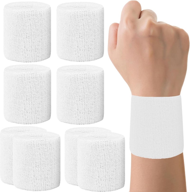 IMAGERIO 8 Pack Wrist Sweatbands Tennis Wrist Bands Absorbent Sweat Band for Men and Women, Breathable Cotton Sweatbands for Working Out, Football, Basketball, Running Athletic Sports - Image 1