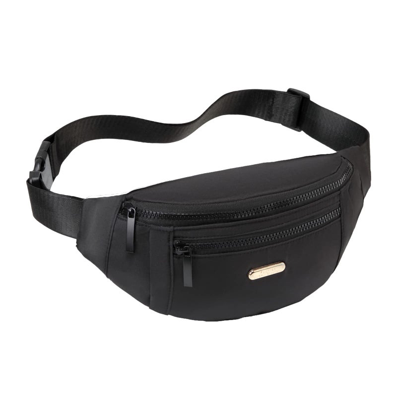EVANCARY Fanny Packs for Men Women, Fashion Waterproof Waist Packs for Travel Walking Running Cycling Black - Image 2