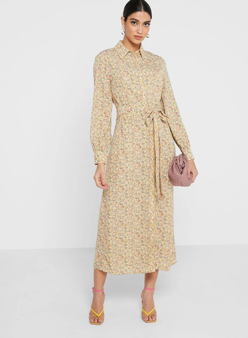 ELLA Floral Printed Slit Dress