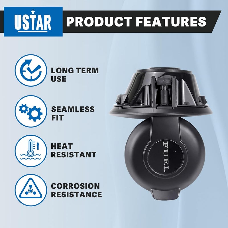 USTAR Fuel Filler Door Gas Tank Door Cover for Dodge Challenger (2008-2019) - Matte Black - Image 3