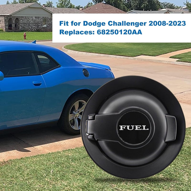 USTAR Fuel Filler Door Gas Tank Door Cover for Dodge Challenger (2008-2019) - Matte Black - Image 2