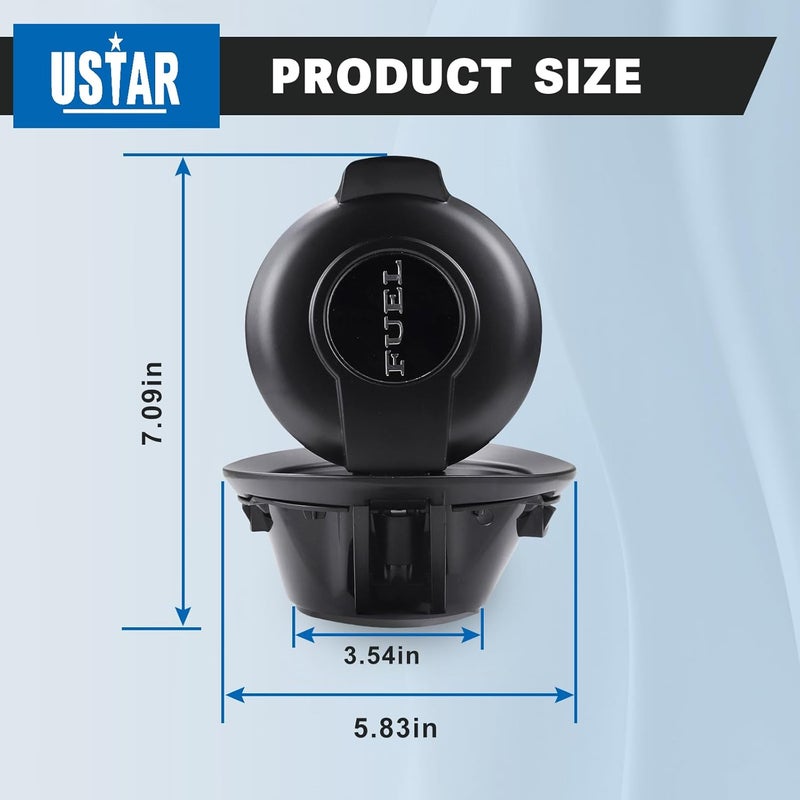 USTAR Fuel Filler Door Gas Tank Door Cover for Dodge Challenger (2008-2019) - Matte Black - Image 5