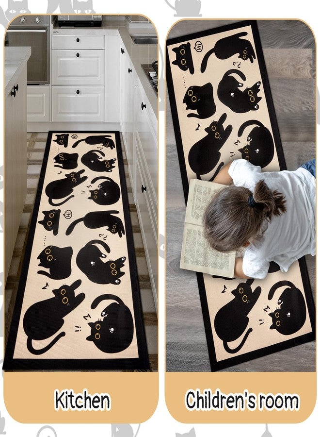 LSYDCARM Cat Rug for Kitchen, 59x 23 Inch Black Cat Kitchen Rugs Non Slip Washable Rug for Floor, Cute Rugs for Kitchen, Living Room, Indoor & Outdoor - Image 4