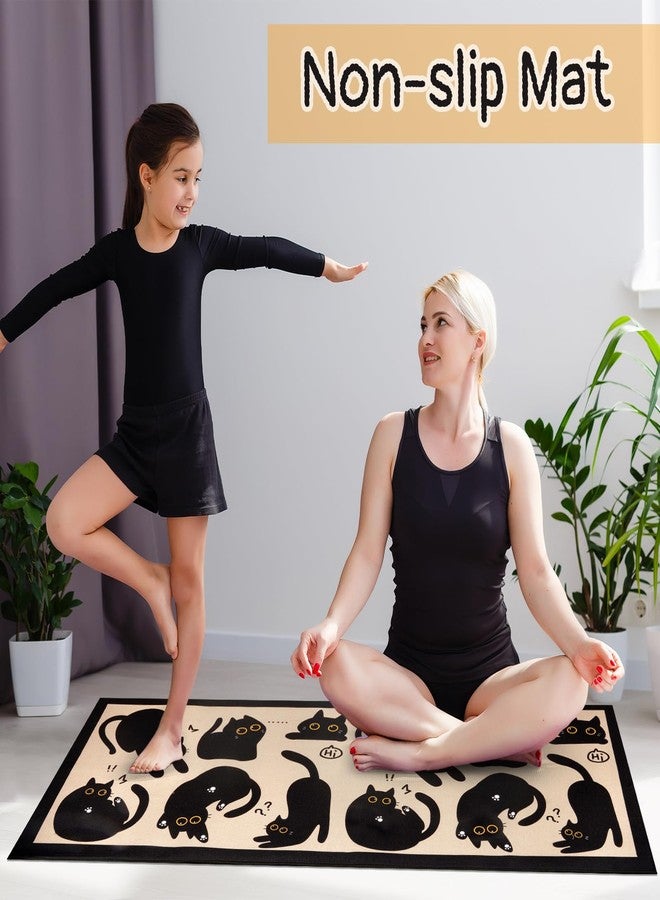 LSYDCARM Cat Rug for Kitchen, 59x 23 Inch Black Cat Kitchen Rugs Non Slip Washable Rug for Floor, Cute Rugs for Kitchen, Living Room, Indoor & Outdoor - Image 5