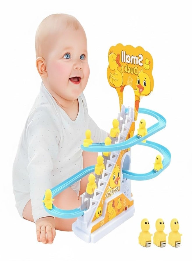 VICORP Ducks Slide Toys for Kids - Ducks Chasing Race Slide Game Set - Small Ducks Stair Climbing Toys for Kids, Escalator Toy with Lights and Music - 3 Duck Included (Ducks Slide) - Image 1