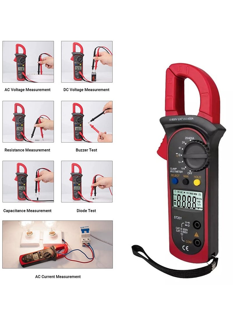 Multimeter Digital, Digital Clamp,Multimeter Digital Tester, 600V DC/AC Voltmeter, AC 400A Ammeter, 20MΩ Resistance Meter, Convenient and Portable Universal Meter