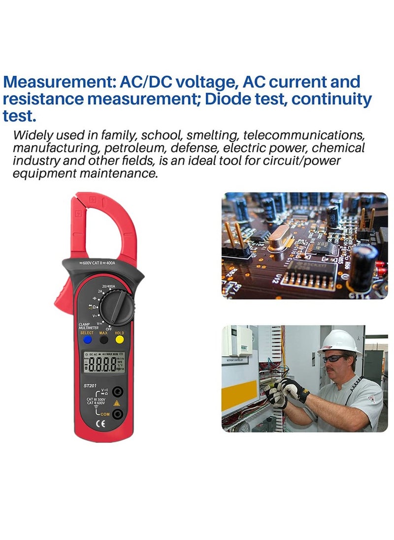 Halamine Multimeter Digital, Digital Clamp,Multimeter Digital Tester, 600V DC/AC Voltmeter, AC 400A Ammeter, 20MΩ Resistance Meter, Convenient and Portable Universal Meter  - Image 4