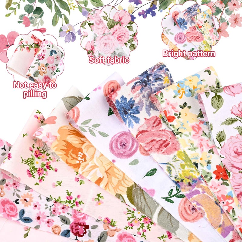 Bolsome 40 Pcs Pink Retro Floral Cotton Jelly Fabric Strips for Quilting Crafting Spring Summer Flower Precut Patchwork for Sewing DIY Crafts 2.55 Inch Cotton Fabric Bundles (Hydrangea) - Image 3