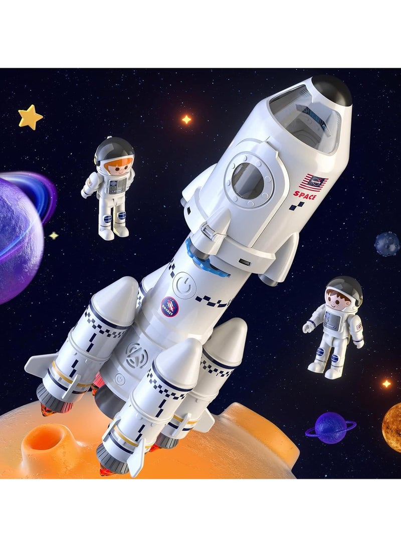 5-in-1 Space Shuttle Rocket Playset for 3-9 year olds: Educational aerospace playset with astronaut figures, projector light - Image 1
