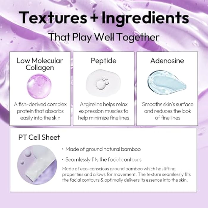 LAPCOS Collagen Sheet Mask, Firming Daily Face Mask with Collagen Peptides for Anti-Aging, Helps to Minimize Wrinkles, Restores Skin Elasticity & Firmness, Hydrating, Korean Beauty, 5-Pack - Image 3