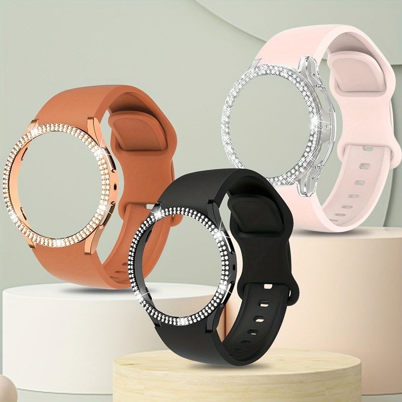 2 In 1 Butterfly Strap Protective Case Set For Samsung Galaxy Watch7 44mm Black - Image 1