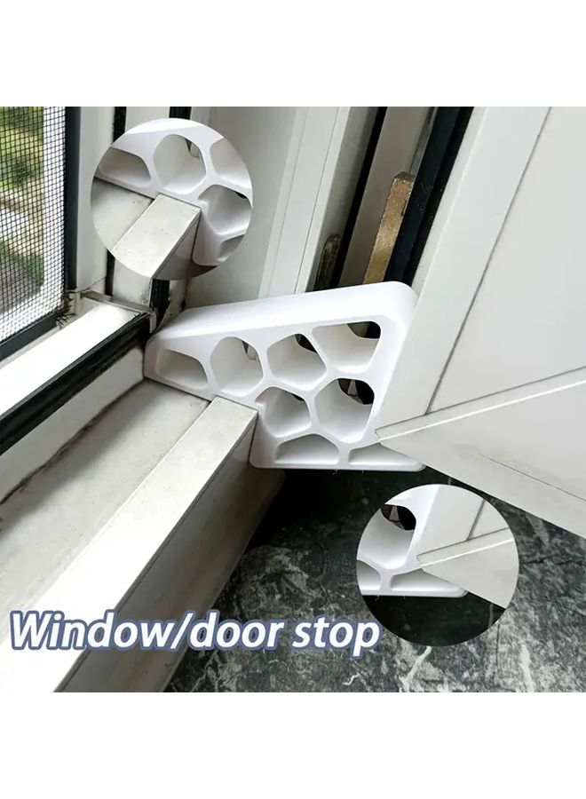 6 Hole Window and Balcony Door Stop Creative Windproof Safe Geometric Irregular Design Multi Hole for Doors Windows Balconies Charcoal Black - Image 1