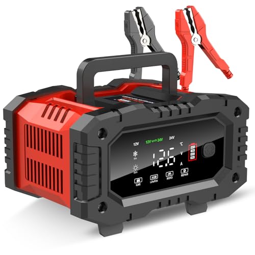 YONHAN Battery Charger 20A 12V/24V LiFePO4 Lead Acid Fully Automatic Battery Maintainer, Car Battery Trickle Charger Automotive w/Repair, Winter Mode, for AGM, STD, Gel, Deep Cycle Batteries - Image 1
