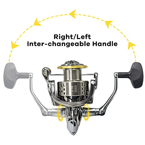 Fishdrops Saltwater Spinning Reel, 12+1BB Ultra Lightweight Powerful Fishing Reel, Metal Frame Carbon Fiber 33 LB Max Drag, 5.5:1 High Speed Ultra Smooth for Saltwater Fishing Reels - Image 5