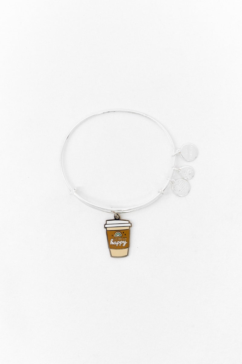 ALEX AND ANI Women A Cup of Happy Charm Bangle Bracelet, Silver  - Image 2
