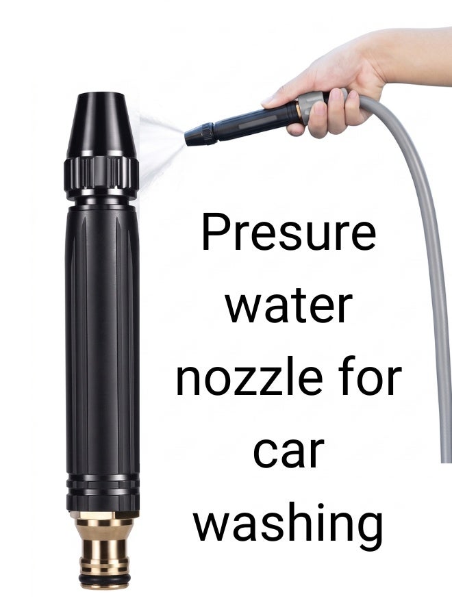 High Pressure Water Hose Nozzle for Car Washing – Adjustable Spray Gun with Brass Connector, Heavy Duty Metal Garden Hose Nozzle for Car Wash, Garden Watering, Patio Cleaning & Outdoor Use - Image 1