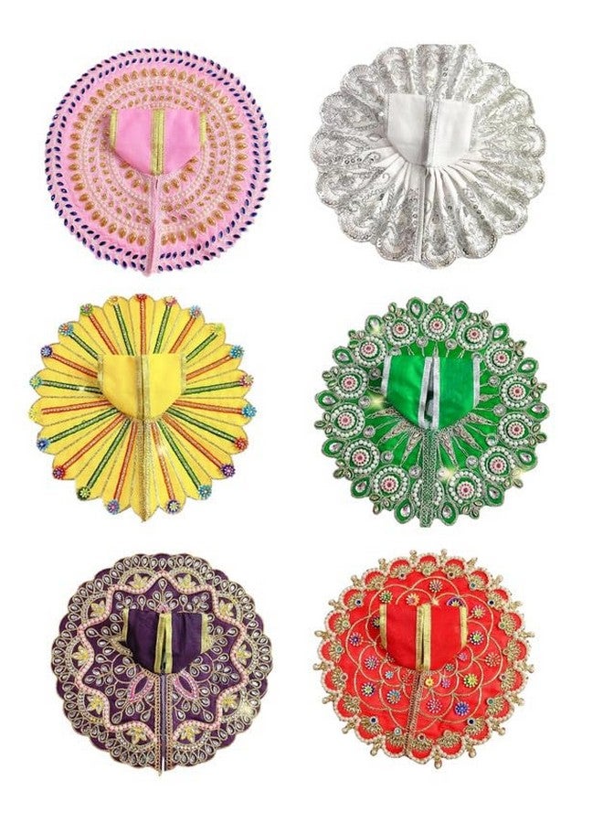 Partish Laddu Gopal Dress Size 1 l Ladoo Gopal Dress l Kanha Ji Dress (Set of 6 Poshak) Size 0 1 2 3 4 5 6 - Image 2