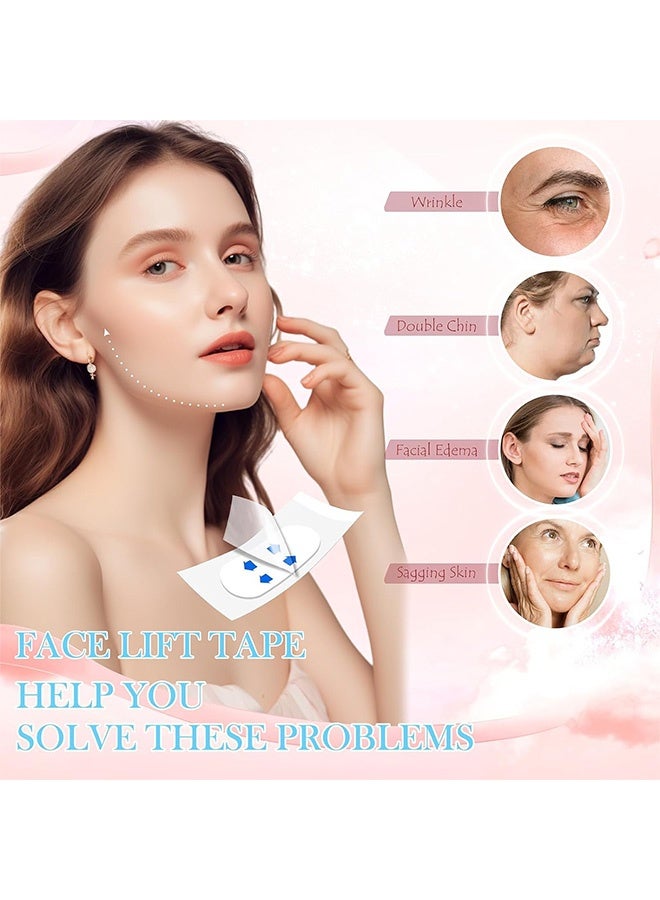 Jaysuing 120 Pcs Face Lifting Patch Invisible Stretchable Facial Tape  for Double Chin Eyes Skin Facial Wrinkles Double Chin - Image 2