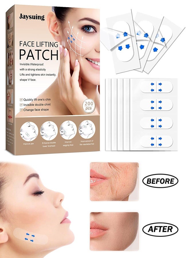 Jaysuing 120 Pcs Face Lifting Patch Invisible Stretchable Facial Tape  for Double Chin Eyes Skin Facial Wrinkles Double Chin - Image 1