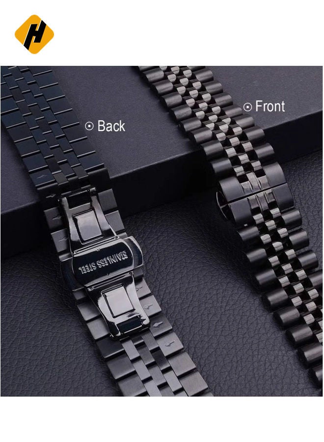 HuHa Compatible with Apple Watch Band 41mm 40mm 38mm, Stainless Steel Heavy Band with Butterfly Folding Clasp Link Bracelet for iWatch Series8/7/6/ SE Series 5/4/3/Men Women,  - Image 4