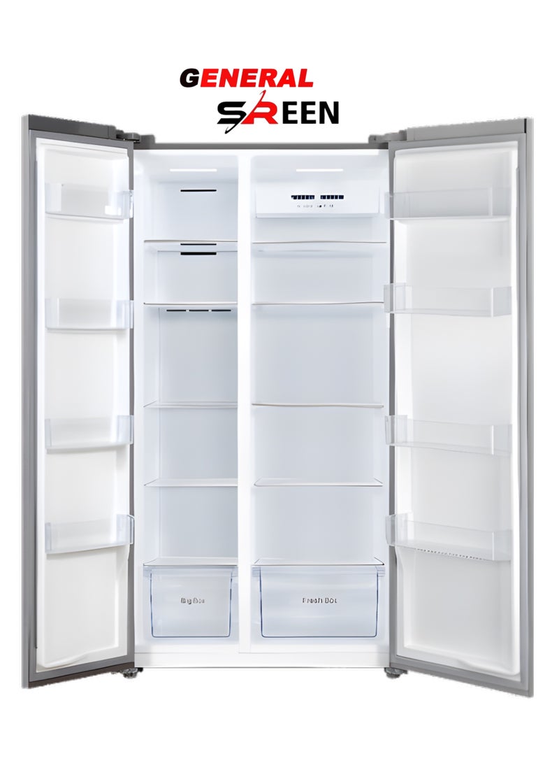 General SREEN Side by Side No Frost Inverter Refrigerator 21.61 Cu Ft Dark Silver – GSRF-612NFS - Image 2