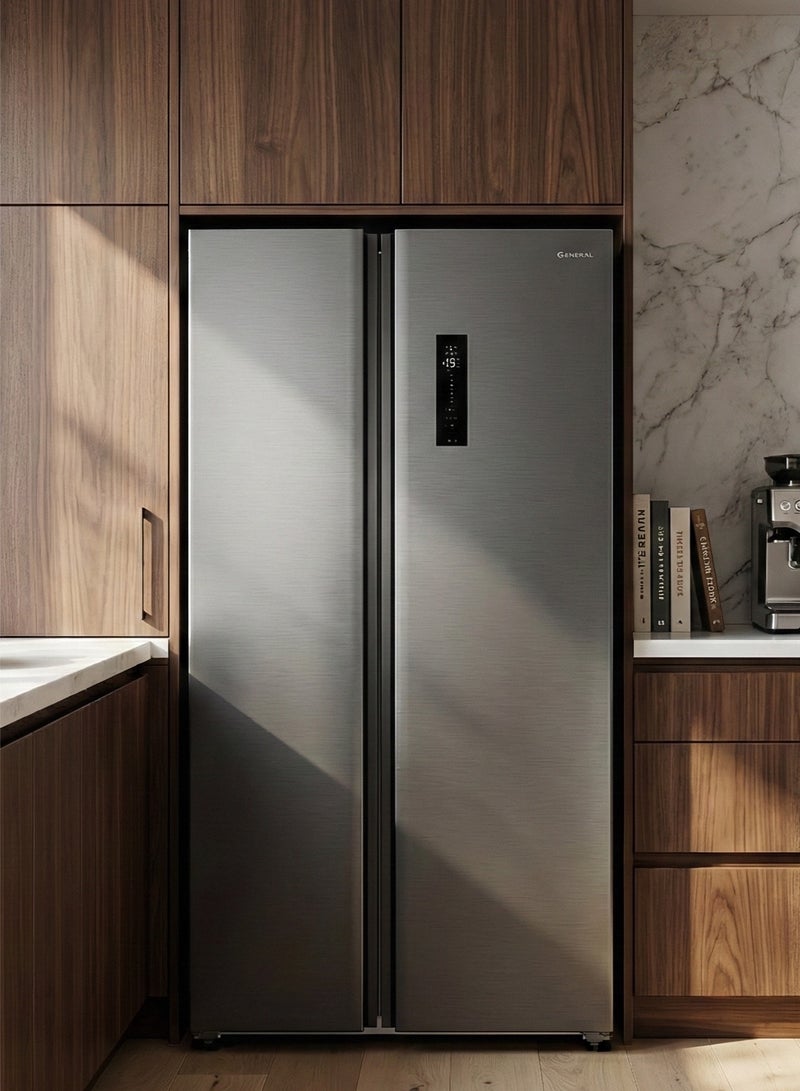 General SREEN Side by Side No Frost Inverter Refrigerator 21.61 Cu Ft Dark Silver – GSRF-612NFS - Image 3