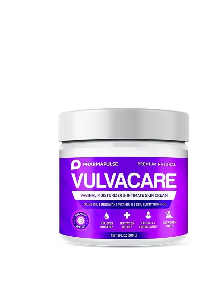 Premium Natural Vulvacare Vaginal Moisturizer & Intimate Skin Cream 2fl oz 60ml