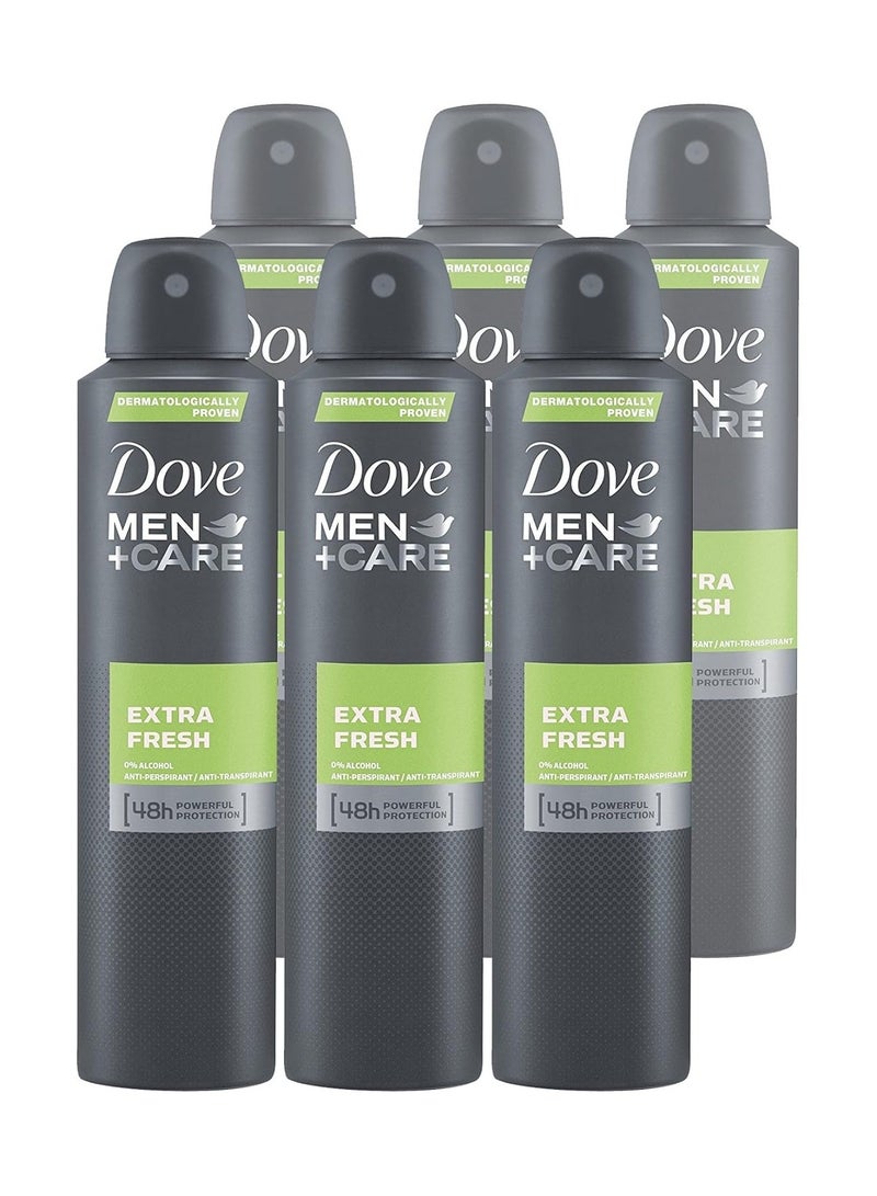 Dove Men+Care | Extra Fresh Anti-Perspirant 48 Hour Powerful Protection| 8.45 fl oz-250ML, 50.7 Fl Oz (Pack of 6)