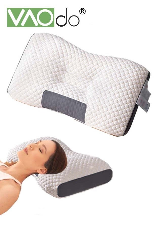 VAOdo Bed Pillow for Sleeping Ergonomic Cervical Contour Pillow for Side Back and Stomach Sleeper Pillow for Neck Shoulder Pain Neck Pillow  - Image 1